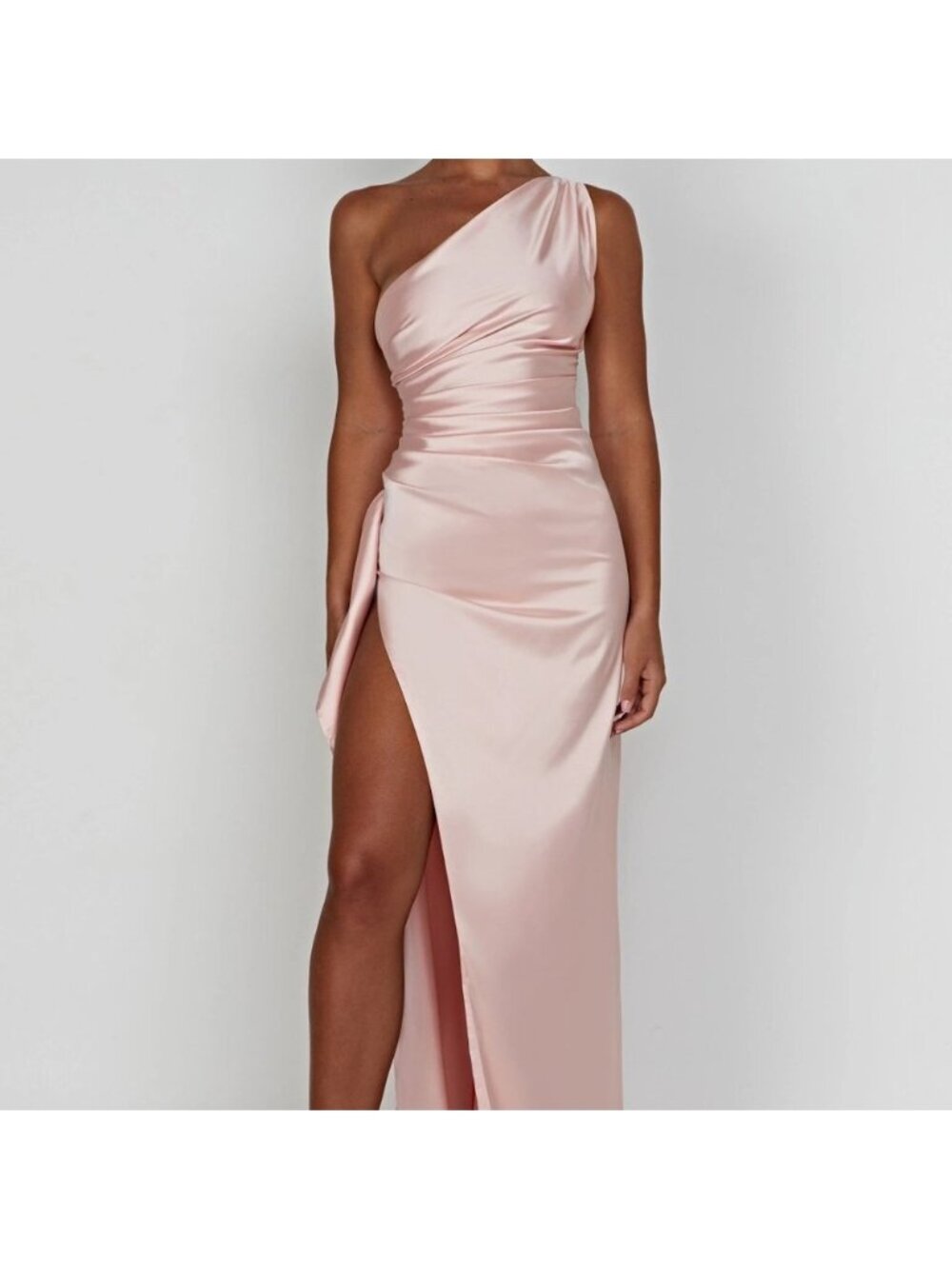 Babyboo Pink One Shoulder Elegant Dress